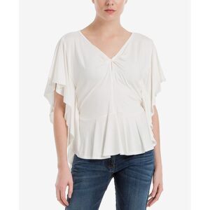 Max Studio London Keyhole Flounce Top